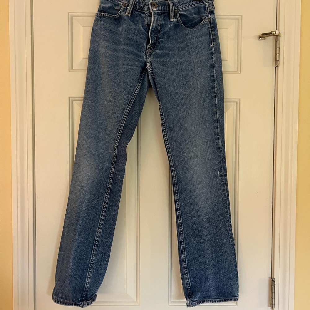 Ralph Lauren Women’s Blue Label Straight Leg Jean-faded Blue w/patchwork needed
